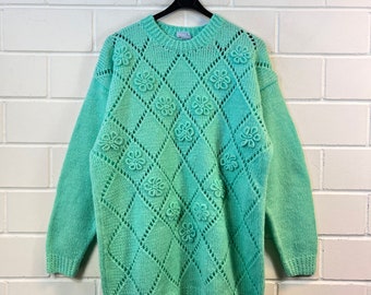 Vintage Women Size L/XL Knit Sweater Pullover Jumper 80s 90s