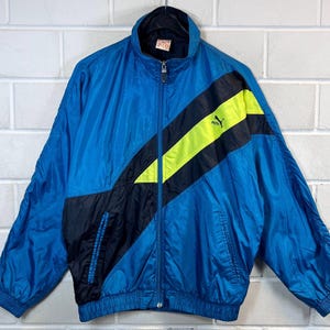 Vintage Puma Tamanho S Shelljacket Sportsjacket Windbreaker Jaqueta Escolar Retro Anos 80 90