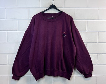 Vintage Size XL - XXL Basic Sweatshirt Sweater Pullover burgundy 80s 90s