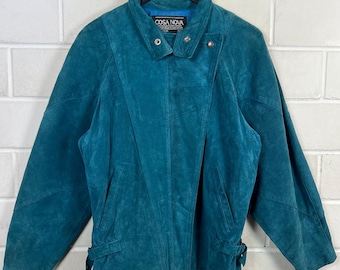 Vintage Size XL - XXL Suede Leather Jacket Multicolored Suede