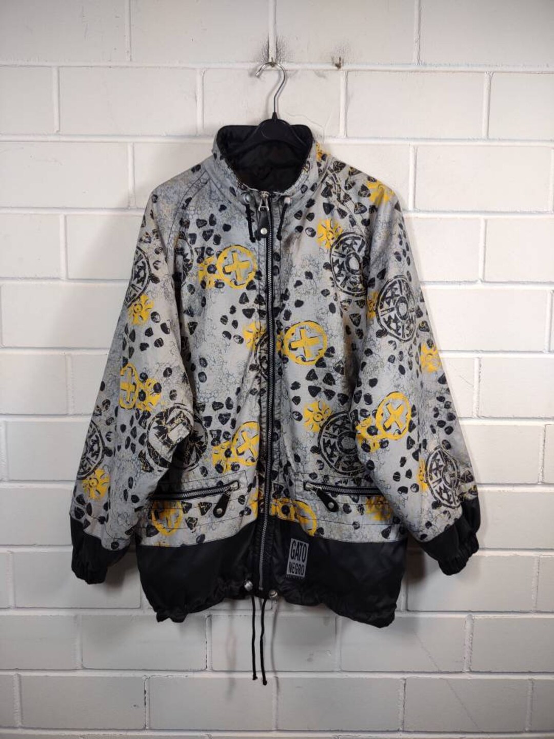 ヴィンテージ サイズ L ～ XL クレイジー パターン ウインドブレーカー 