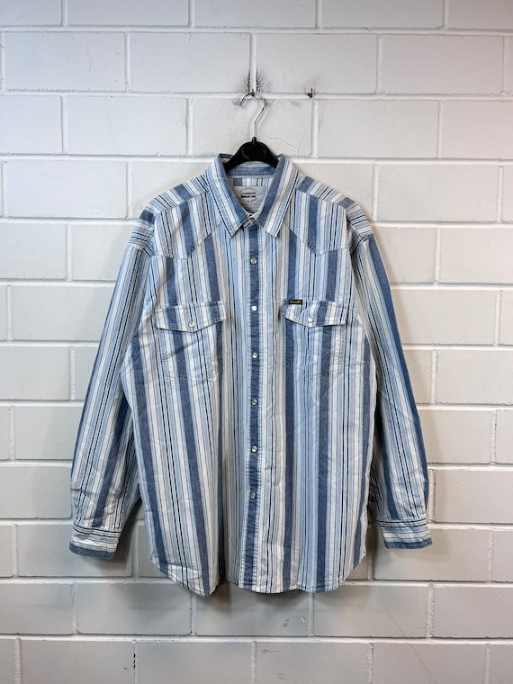 Chemise Western Wrangler Femme Vintage Années 80 - Rayée Multicolore - Taille S