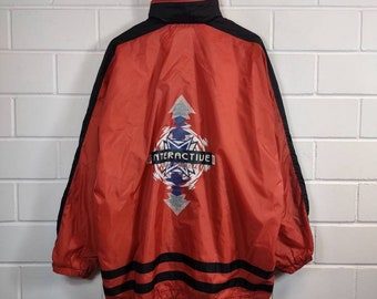 Chaqueta cortavientos vintage de talla L a XL con capucha de transición, años 80 y 90