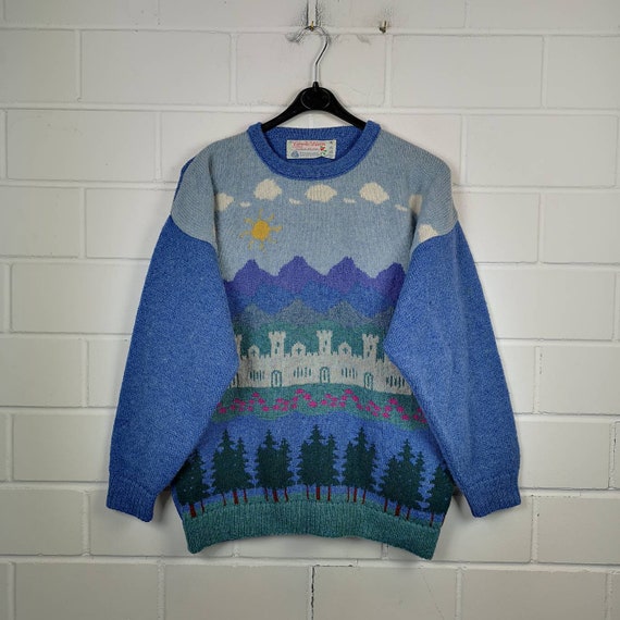 Vintage Size M crazy pattern pure new wool Wool Sw