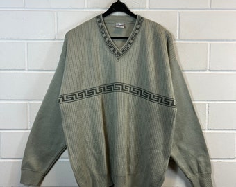 Vintage Size M Pullover Knit Sweater V-Neck 90s