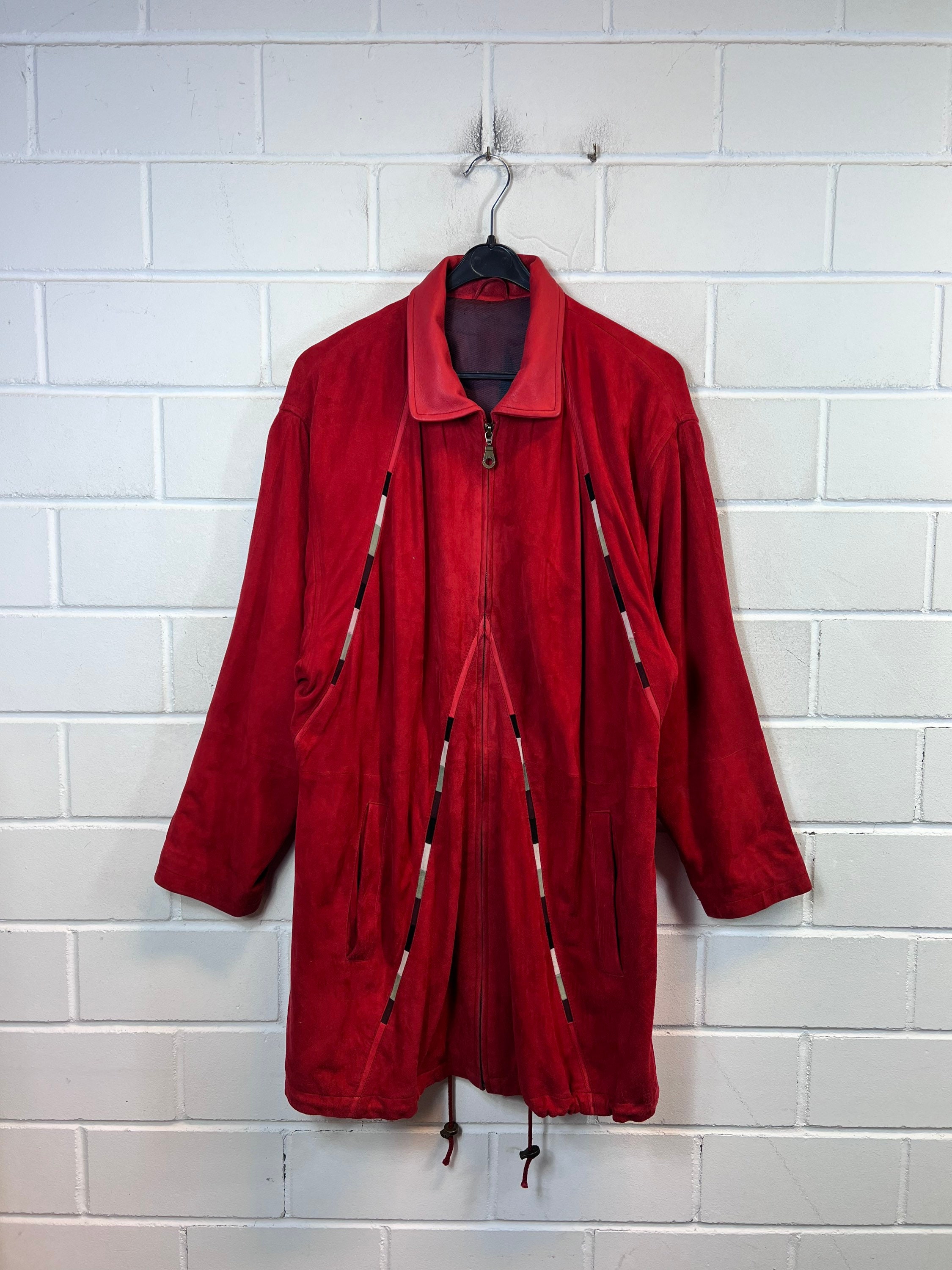 Red suede deals coat