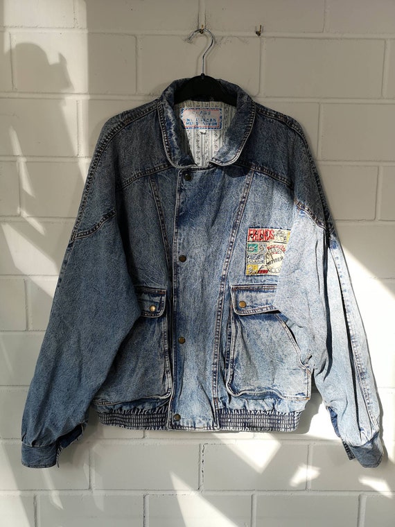 Vintage Denim Jacket Denim Jacket Blue Denim Moonwashed 80s Etsy