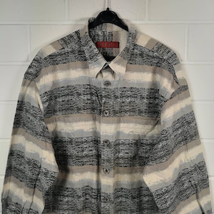 Vintage Size XL crazy pattern Shirt Hemd long Sleeves 80s 90s