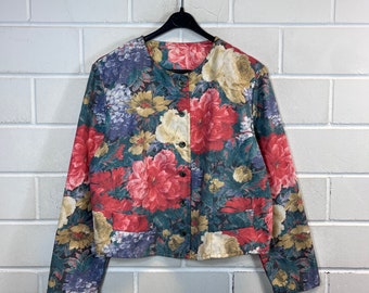 Vintage Women’s Size S - M floral Blazer light Summer Jacket 80s 90s