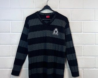 Vintage Levi’s Women’s Size M - L Knit Sweater Jumper V-Neck Block Stripes Y2K