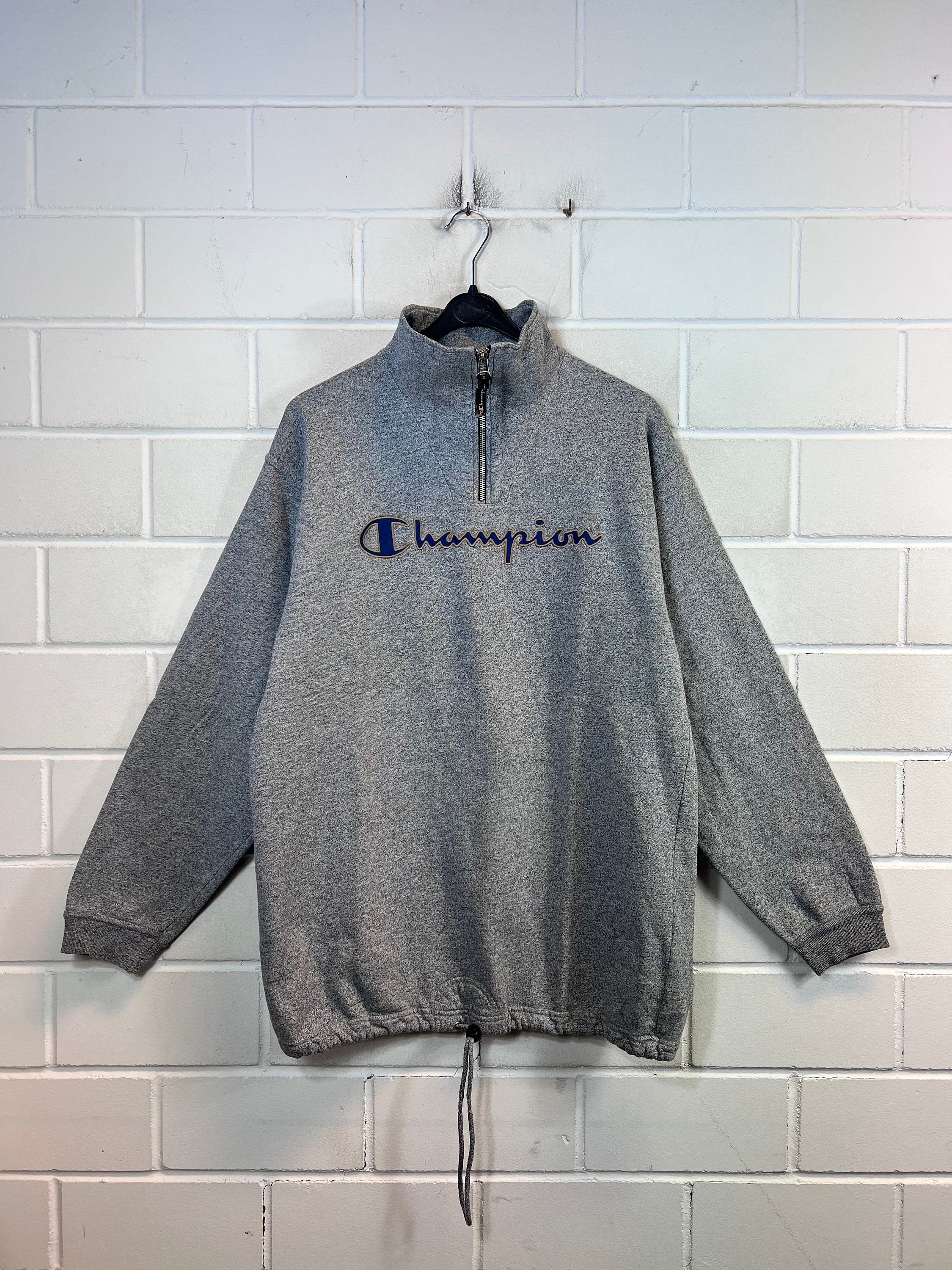 Vintage Champion Size L Sweatshirt Sweater Pullover Quarterzip Rollneck 90s
