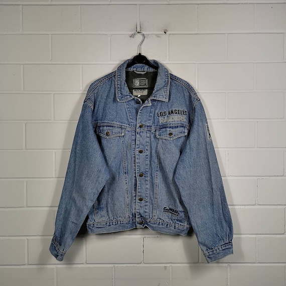 Vintage Los Angeles Raiders NFL Size L Denim Jacke