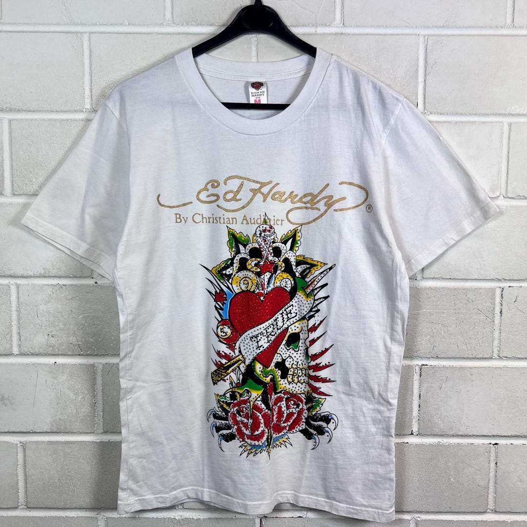 Vintage Ed Hardy by Christian Audigier T-shirt Size M Y2K Punk