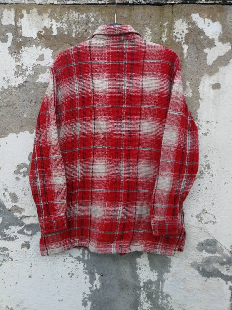 Vintage Cotton Shirt Shirt Long Sleeves Cheered 80s 90s Size M