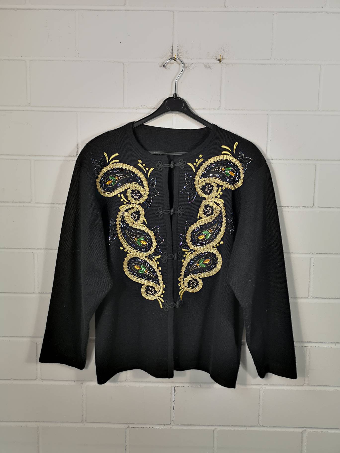 Vintage Women Size S-L Crazy Pattern Cardigan Jacket Cardigan 80s