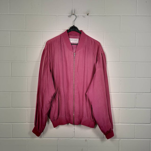 Vintage Size M Silk Bomber Jacket Silk Jacket Blou