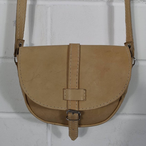 Vintage Leather Handbag Bag Ledertasche crossover Hippie Bag 70s 80s 90s