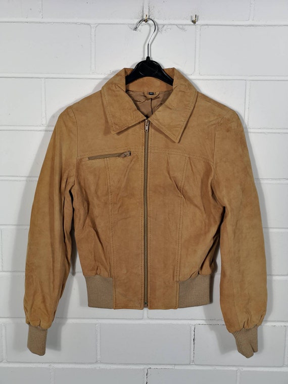 Vintage Women Suede Leather Jacket Suede Leather J
