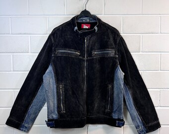 Vintage Corduroy/Denim Jacket Size L - XL Jeansjacke Cordjacke black blue 90s Y2K