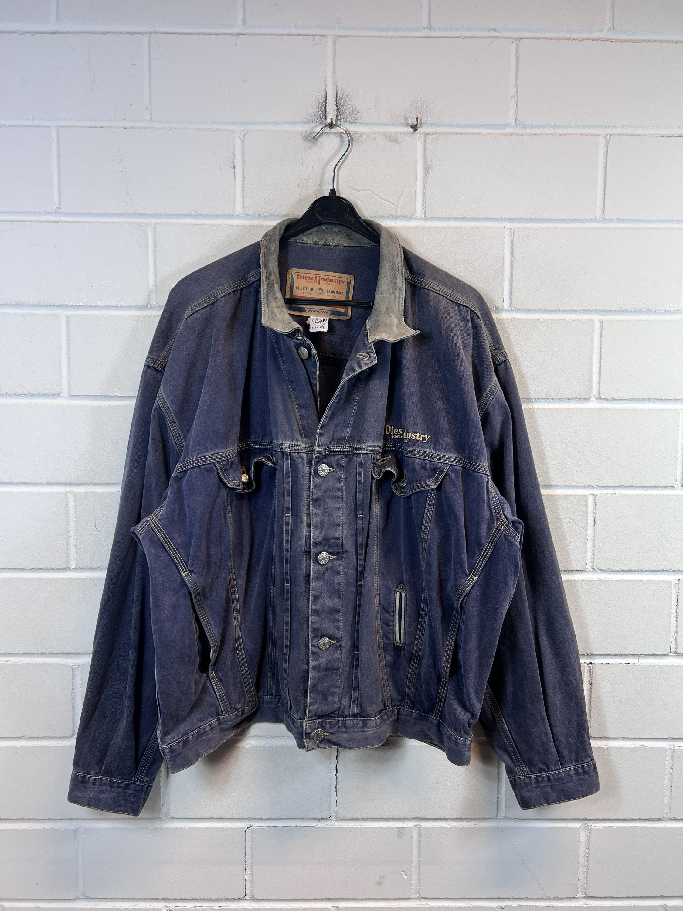 ジャケット・アウター Vintage Diesel 90 denim jacket XXL Vintage Diesel Industry Denim Jacket Jeans 90s Leather