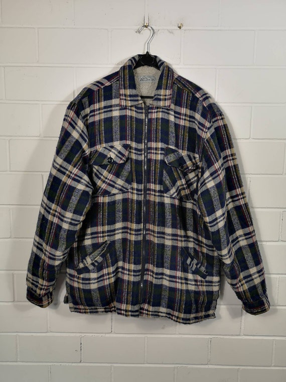 Vintage Size XXXL Fleece Jacket Jacket Checkered C