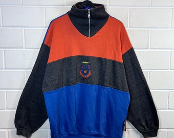 Vintage Sweatshirt Size XXL Sweater Pullover Quarterzip 80s 90s