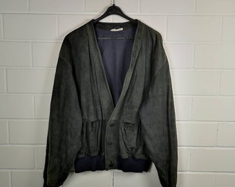 Vintage Size L Suede Leather Jacket Suede Leather Jacket Blouson 80s 90s