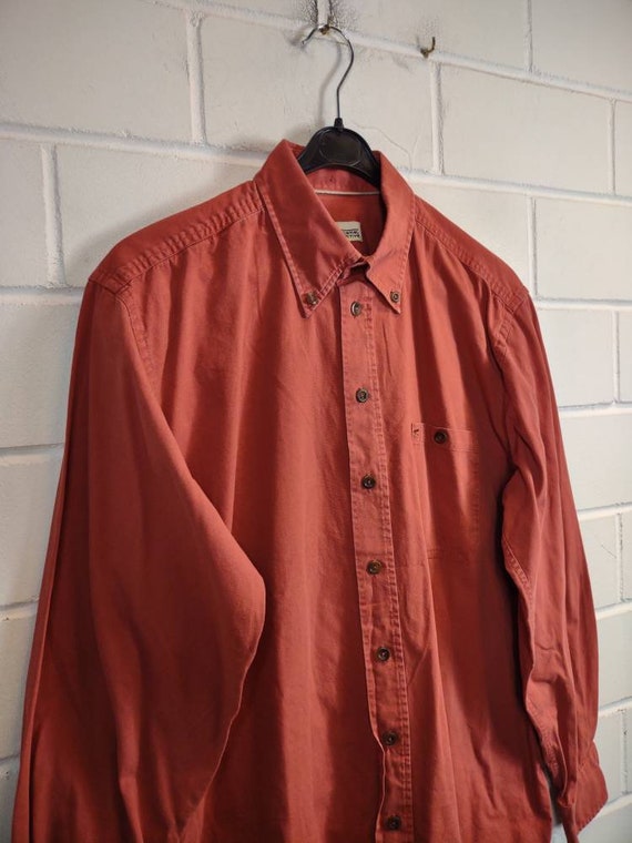 Vintage Camel Size M - L Cotton Shirt Shirt long … - image 3
