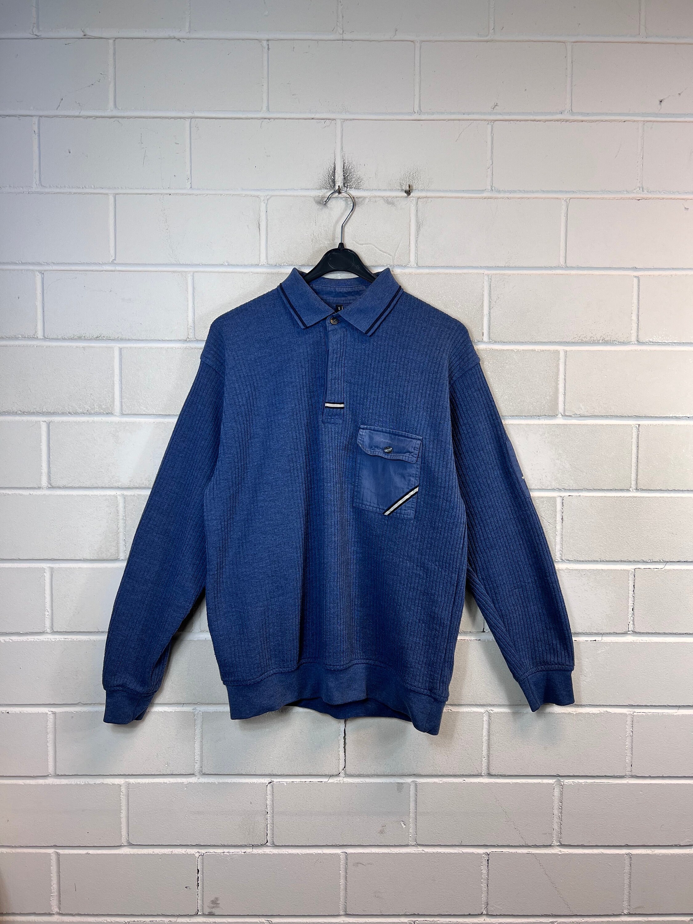 Vintage Size S - M Knit Polo Sweater Pullover Sweatshirt Quarter 90s Y2K