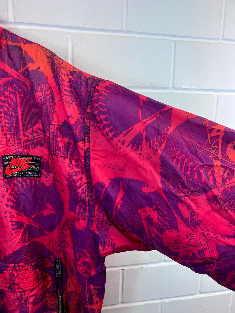 Vintage Nike Size XXL crazy pattern Windbreaker Shelljacket old School Jacket Halfzip 80s 90s Bild 5