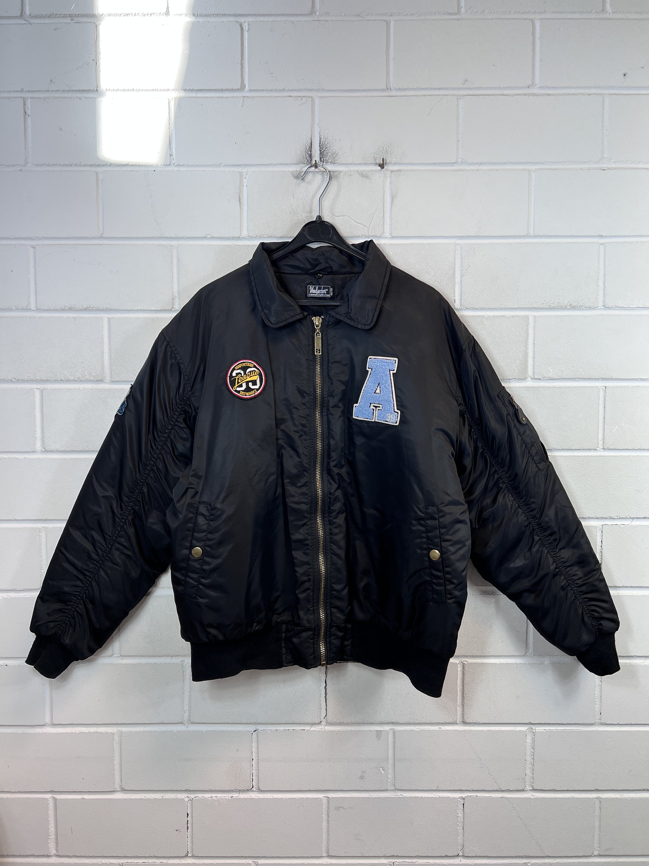 Vintage Bomber Jacket Size M - L Bomber Jacket Blouson Black Vintage Bomber Jacket Size M - L Bomber Jacket Blouson Black