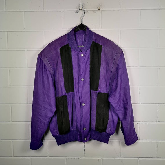 Vintage Size L Suede Leather/Silk/Linen Jacket Bom