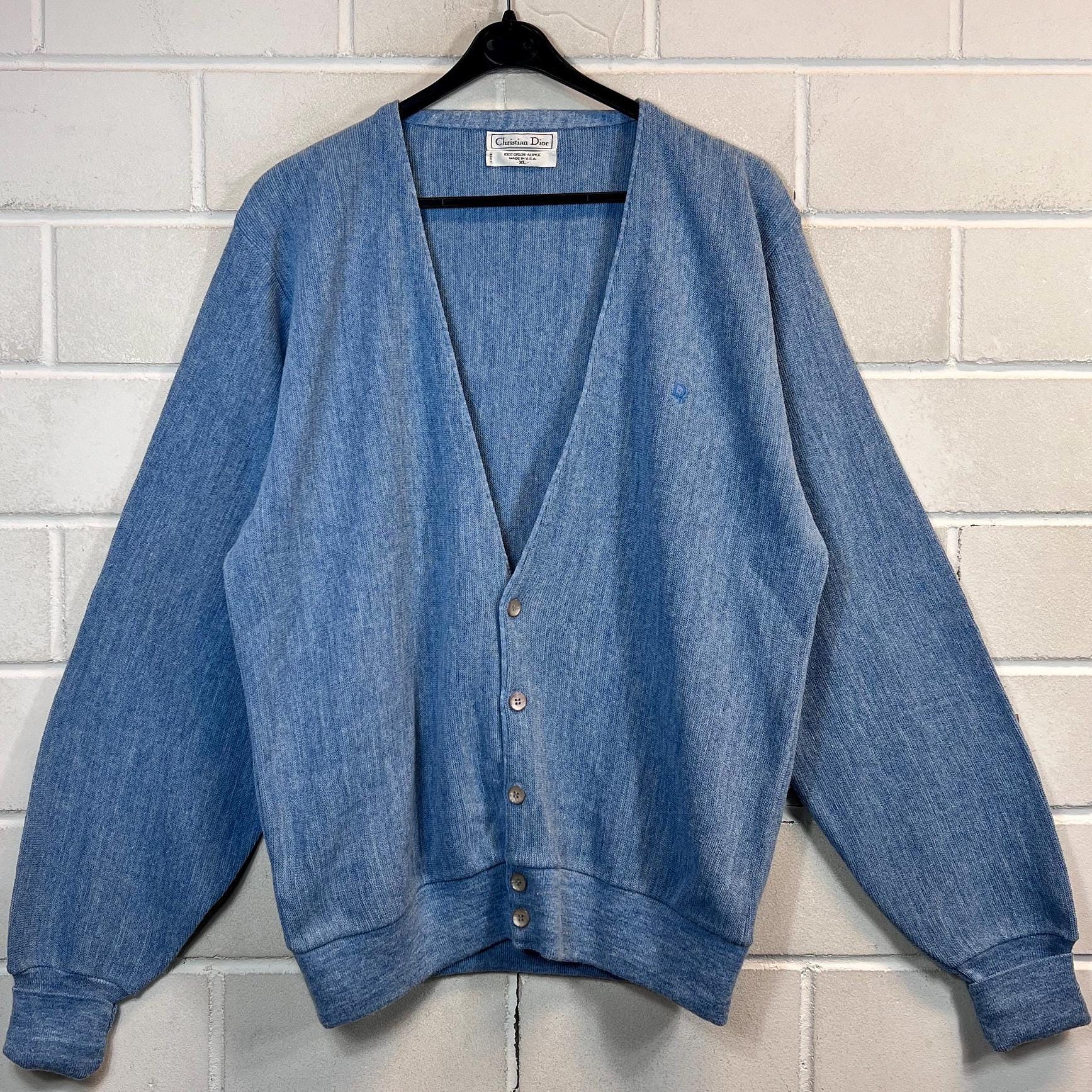 Vintage Christian Dior Cardigan Size XL Orlon Acrylic Knit Vintage Christian Dior Cardigan Size XL Orlon Acrylic Knit