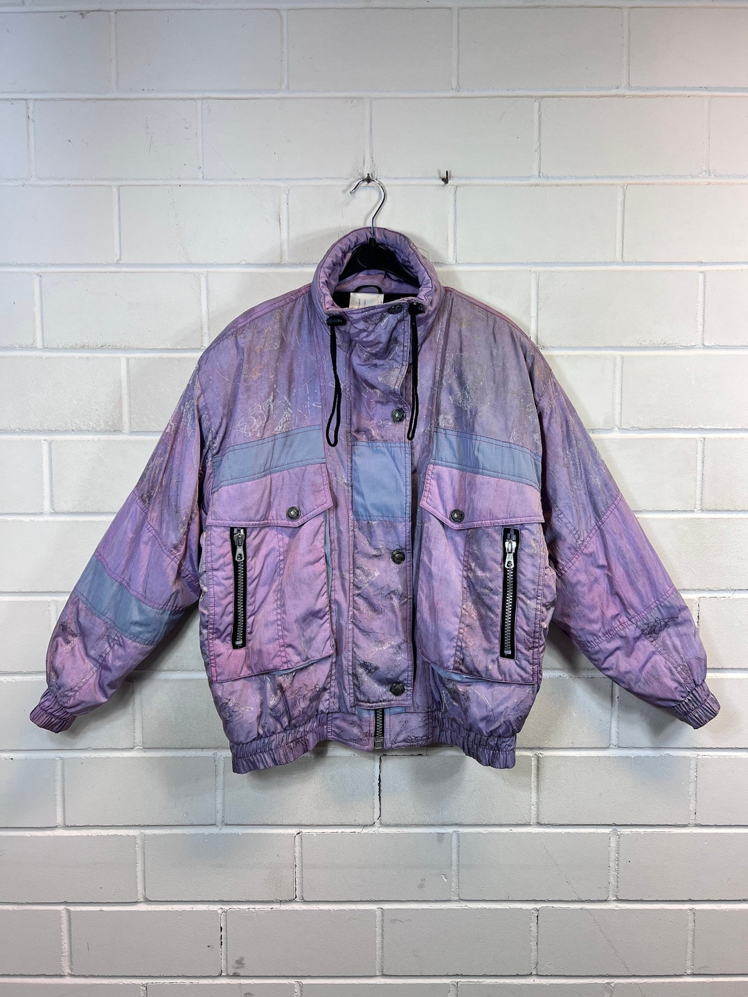 Vintage Womens Size M XL Ski Jacket Ski Jacket Lined Crazy Pattern