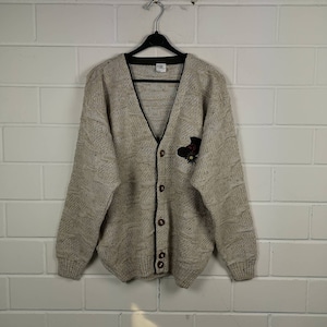 Vintage Dale of Norway Size M crazy pattern pure new wool Jacket Wool Jacket wool jacket Cardigan Knit Wear 80s 90s