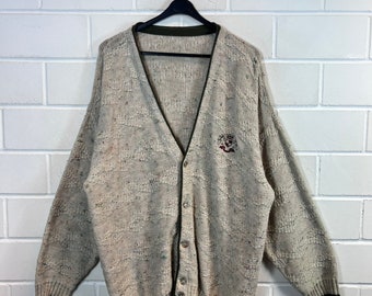Vintage Cardigan Size XL/XXL Knit Jacket Strickmuster 80s 90s