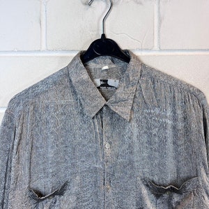 Vintage Tom Tailor Shirt Size L Viscose Shirt Hemd unisex Bluse Langarmshirt Longsleeved shiny 80s 90s Bild 7