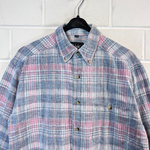Vintage Size L checkered cotton shirt shirt long sleeve 80s 90s