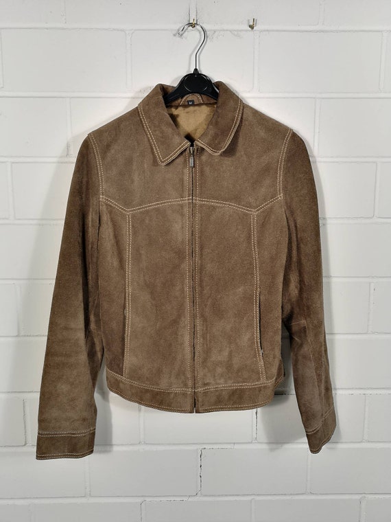 Vintage Women Suede Leather Jacket Suede Leather J