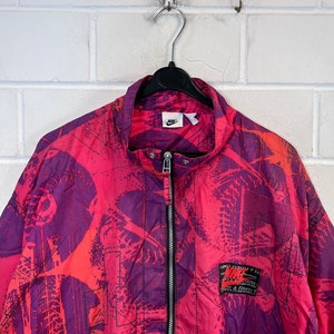 Vintage Nike Size XXL crazy pattern Windbreaker Shelljacket old School Jacket Halfzip 80s 90s Bild 7