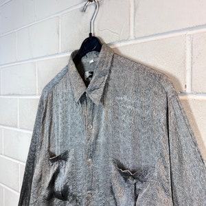 Vintage Tom Tailor Shirt Size L Viscose Shirt Hemd unisex Bluse Langarmshirt Longsleeved shiny 80s 90s Bild 6
