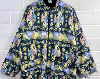 Vintage Oxbow Size L - XL Crazy Pattern Jacket Parka Fleece