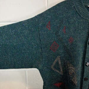 Vintage Cardigan Size M crazy pattern Knit Jacket 80s 90s Bild 4