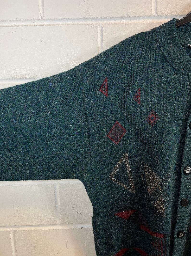 Vintage Cardigan Size M crazy pattern Knit Jacket 80s 90s Bild 4