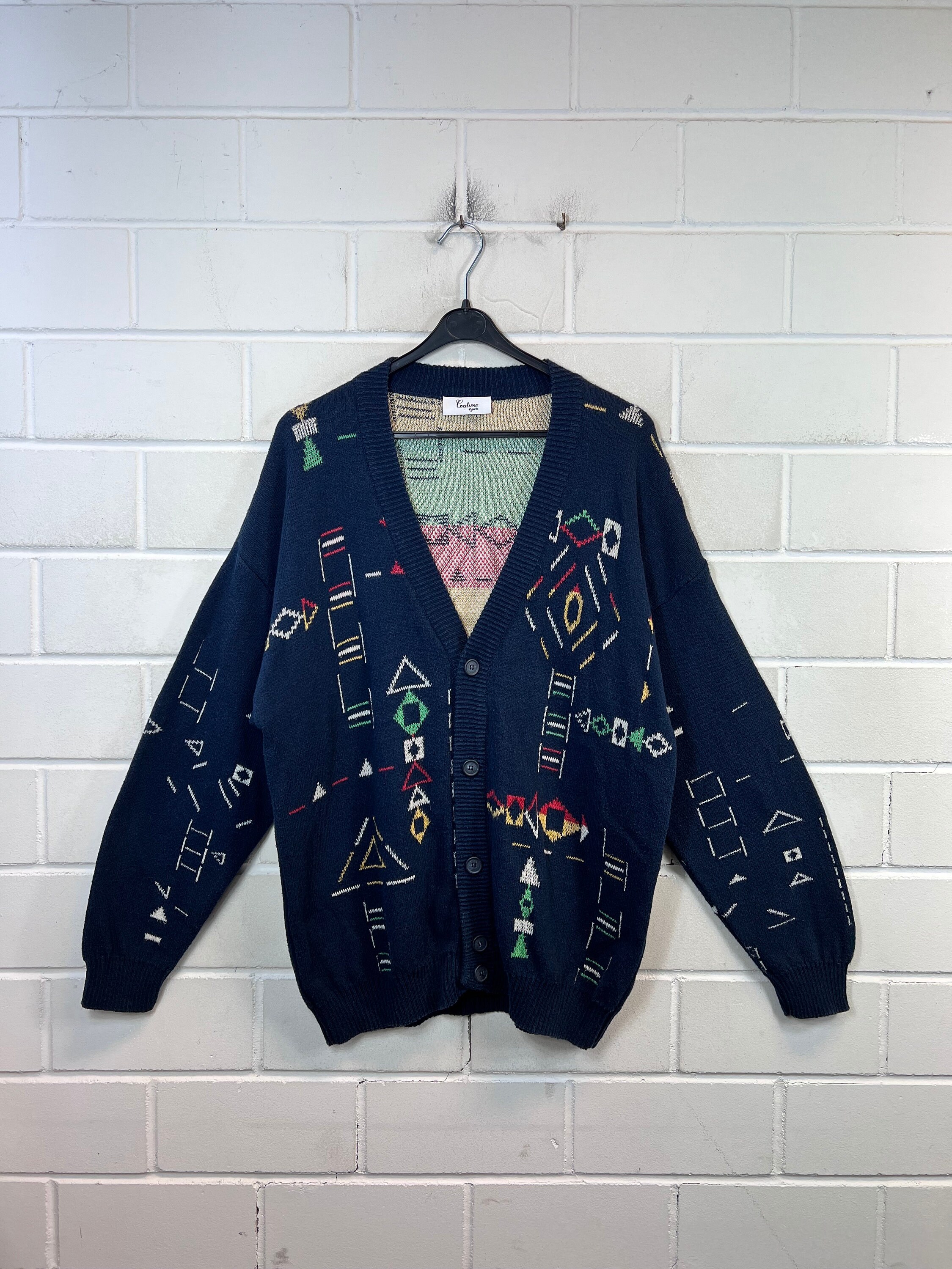 60’s Crazy Pattern Wool Cardigan IMG_2777_medium.JPG