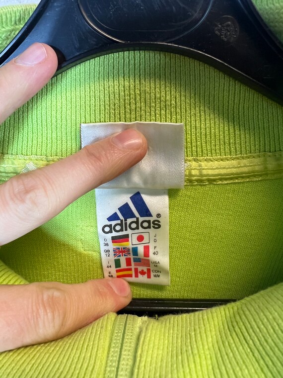 Vintage Adidas Women s Size M Sweatshirt Sweater Pullover Quarterzip neon green 80s 90s