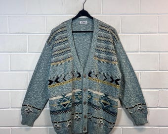 Vintage Christian Dior Cardigan Size XL Orlon Acrylic Knit Jacket