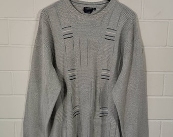 Vintage crazy pattern Pullover Sweater Jumper Cosby Knit Wear 80s 90s Size XXL