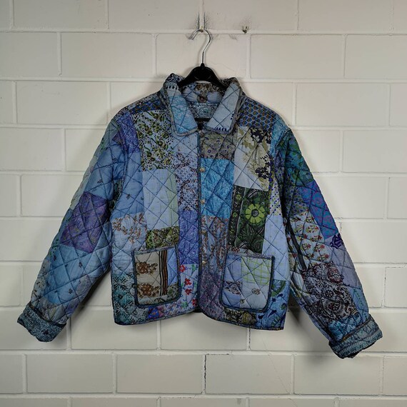 Vintage Women Size L Reversible Silk Jacket Jacket Transition 80s