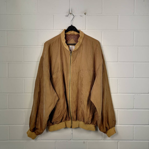 Vintage Size XL Silk Bomber Jacket Silk Jacket Blo